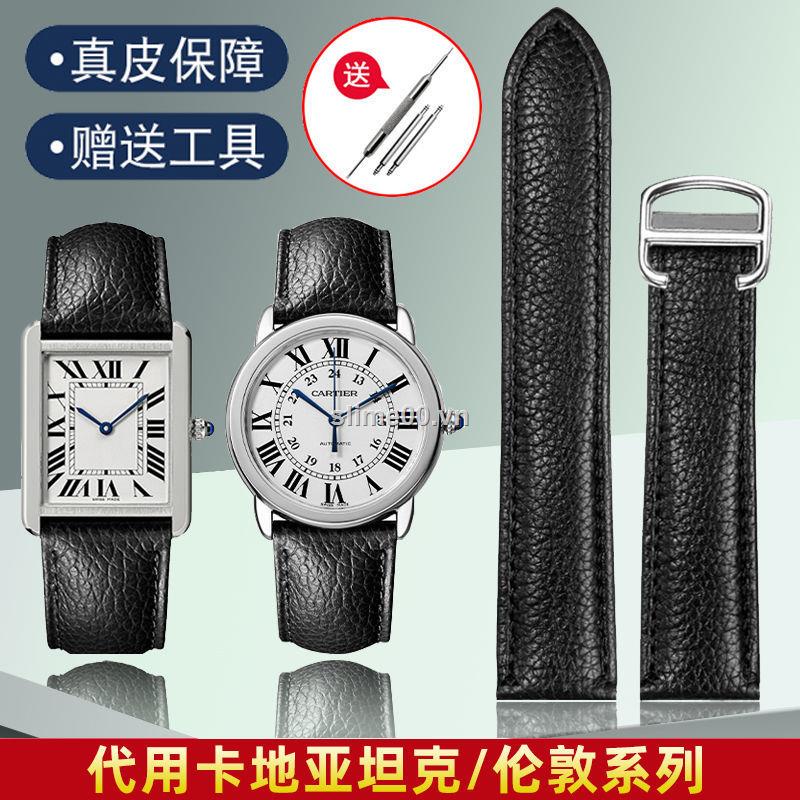 CARTIER TM Đồng hồ đeo tay có dây đeo bằng da vân vải dành cho nam và nữ