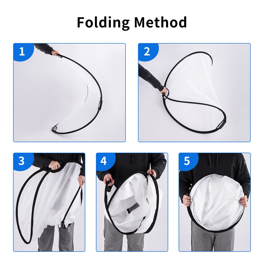 Tấm hắt sáng chụp ảnh Selens 110cm có thể thu gọn thiết kế 5 trong 1 màu bạc/vàng