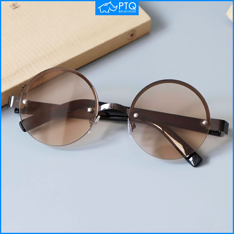 Kính Đọc Sách Nửa Gọng Tròn Chống Ánh Sáng Xanh HD Phong Cách Retro Cho Nam Nữ