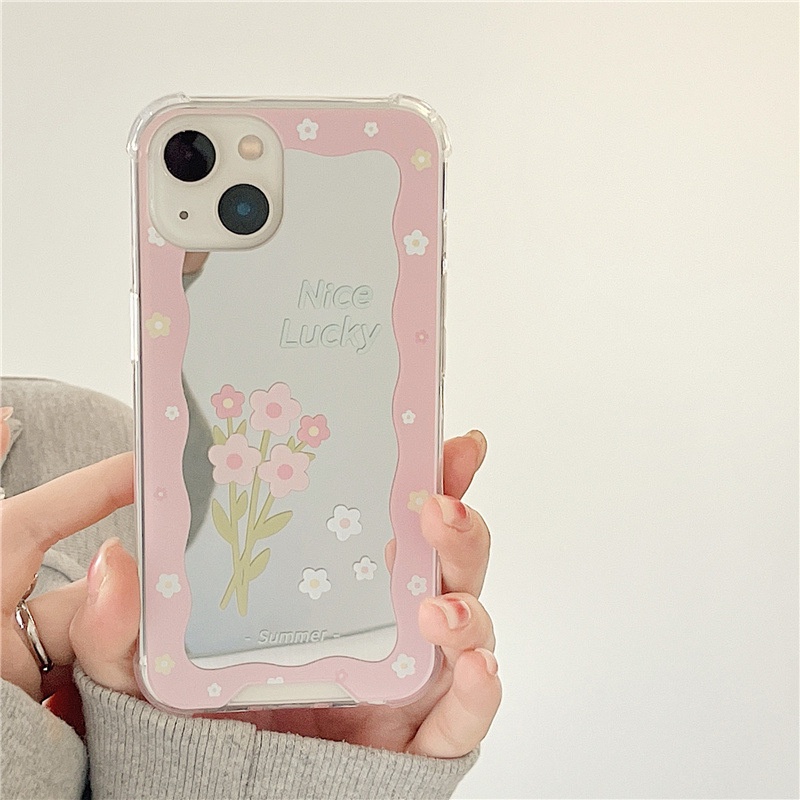 Ốp lưng iphone Ốp Điện Thoại Tráng Gương Hình Bó Hoa Cho iphone 13Promax xs/7/8/Pro/Max/Mini Dinuo case