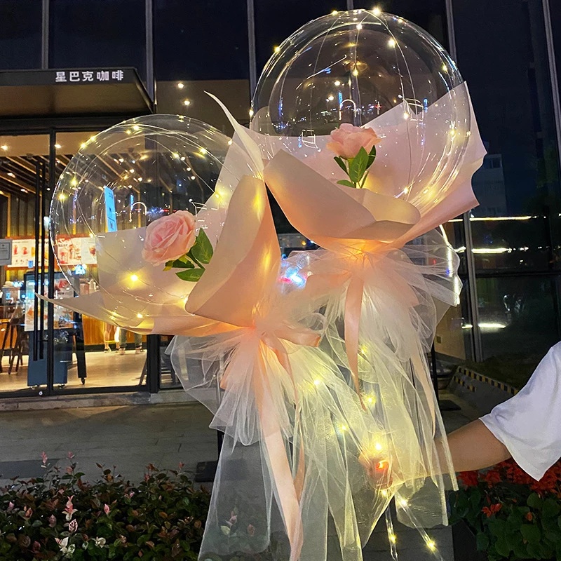 Bó Hoa Hồng Phát Sáng Dùng Trang Trí Lễ Hội / Sinh Nhật / Valentine