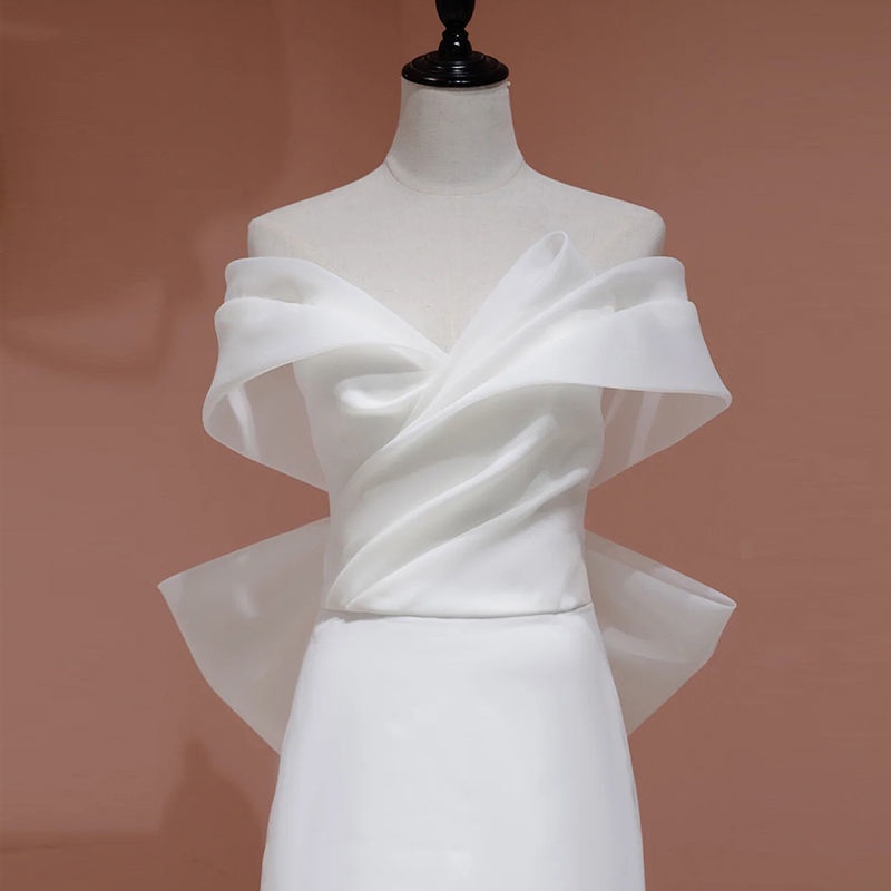 Đầm Cưới Một Dây Mùa Hè 2022 Phong Cách Pháp Đơn Giản Sang Trọng