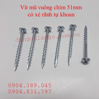 Vít gỗ mũ vuông chìm (Kreg OEM), vít khoan chéo 51mm