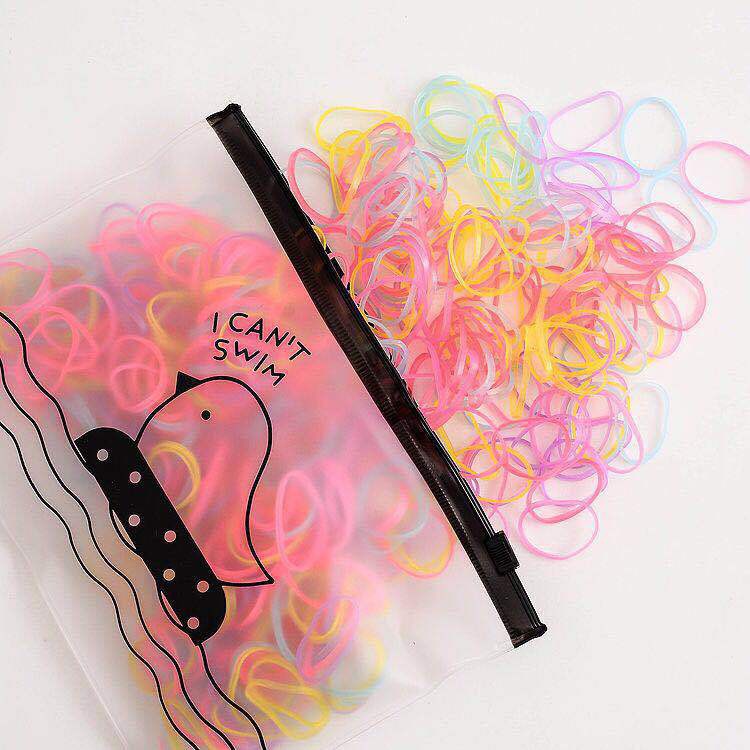 Chun buộc tóc Hàn Quốc dễ thương túi zip 1000 chiếc nhiều màu cho bé B001