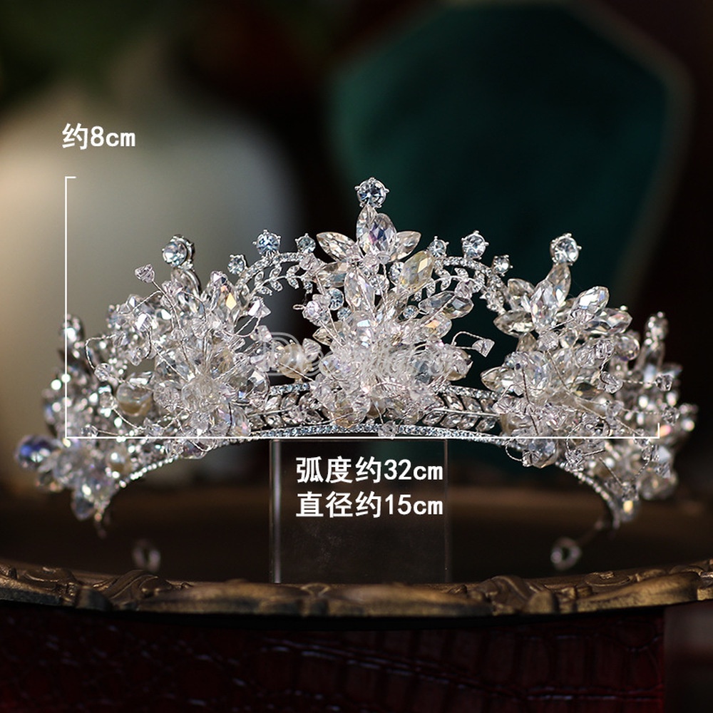 Vương Miện Cài Tóc Đính Pha Lê Handmade Thời Trang Cho Cô Dâu