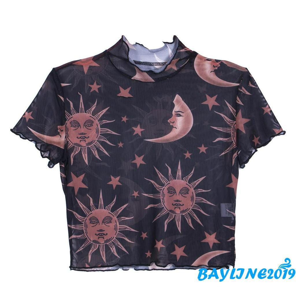 Áo lửng xuyên thấu họa tiết mặt trăng ngôi sao