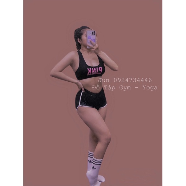 Áo bra Chữ Pink xinh xĩu tập gym yoga