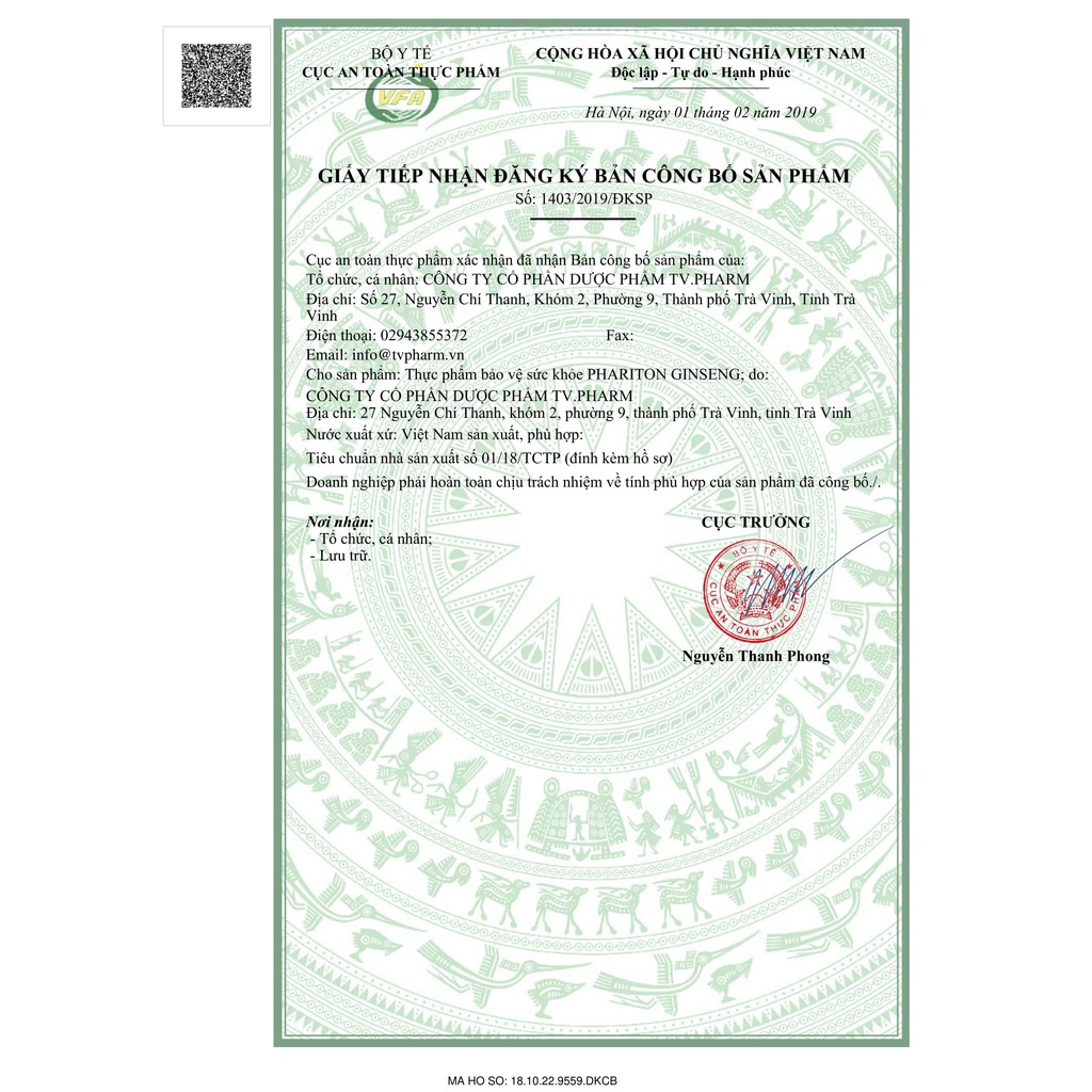 Thực phẩm bảo vệ sức khỏe PHARITON GINSENG - Bổ sung Vitamin, Khoáng chất và Nhân sâm cho cơ thể (60 viên)
