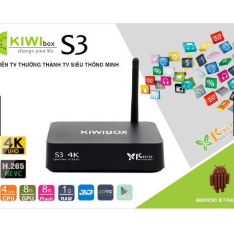 Tivi Box Kiwi S3 (Biến tivi thường thành smart tivi)