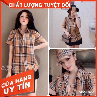 Chuẩn {giá buôn} [ ĐẮt nhƯng chẤt lƯỢng ] Áo sơ mi nữ kẻ bbr cộc tay chất đẹp [ có video + ảnh thật ] -shop xuất khẩu