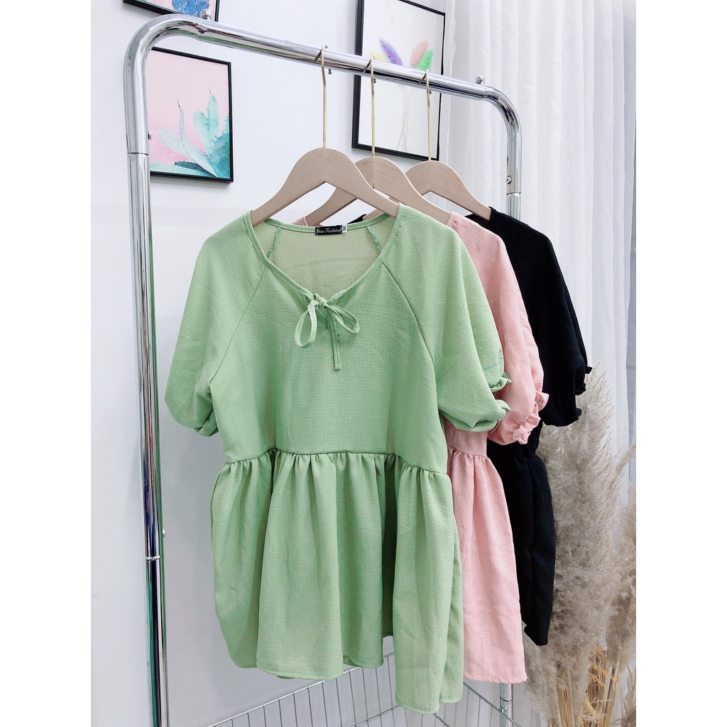 ÁO PELUM THẮT NƠ TAY PHỒNG BIGSIZE A115 ❤ FREESHIP ❤ HÌNH THẬT 100% SHOP TỰ CHỤP