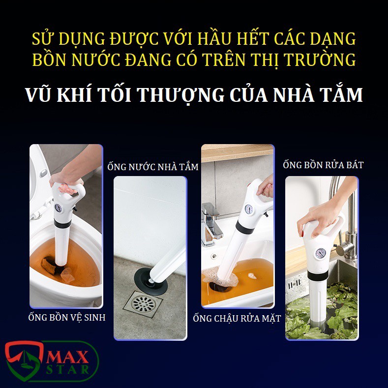 Súng thông tắc bồn cầu Súng thần công thông tắc bồn cầu khí nén cao cấp ✅