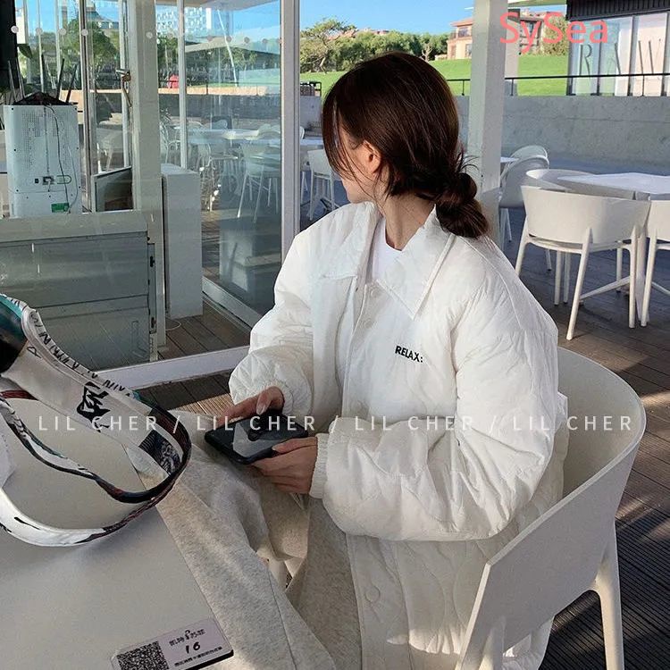 Áo khoác nhồi cotton dáng rộng size lớn phong cách Hàn Quốc thời trang dành cho nữ