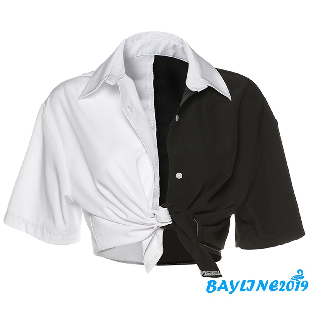 Áo Croptop Tay Ngắn Thời Trang Mùa Hè Cho Nữ