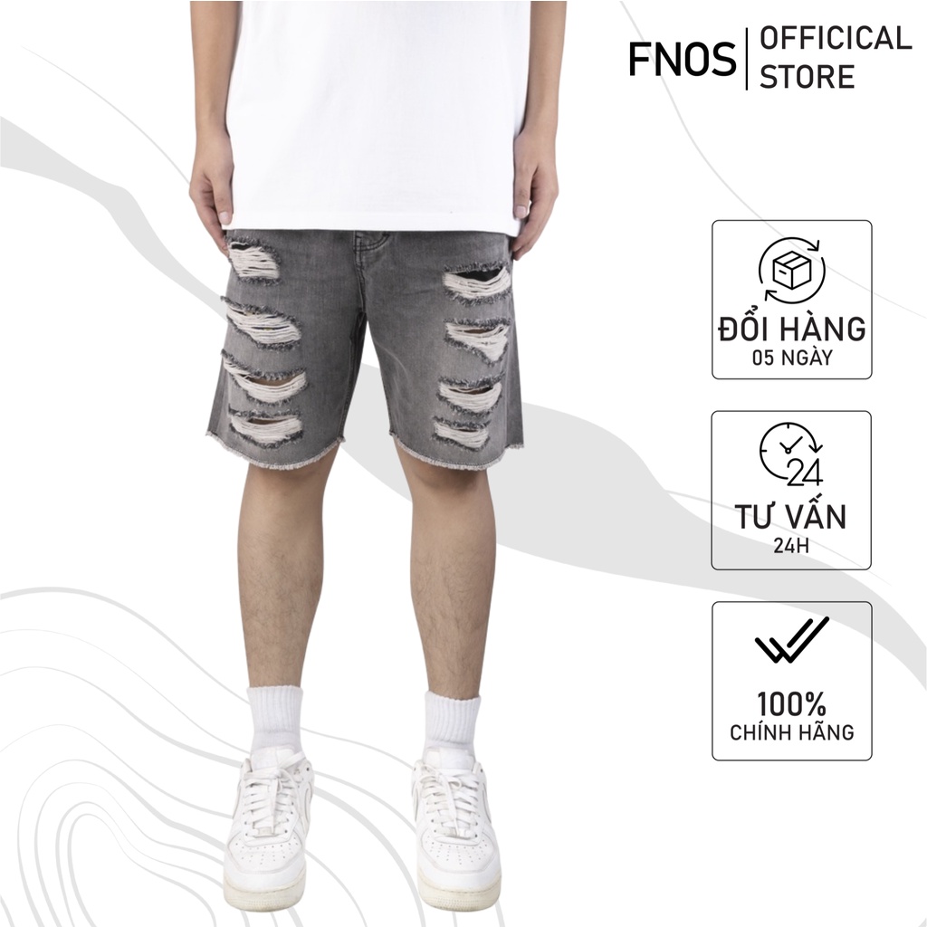 Quần Short Jeans Nam FNOS Streetwear RIPPED DENIM SHORTS SJ5 - Local Brand Chính Hãng