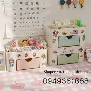 [Tặng Sticker] Hộp Đựng Mỹ Phẩm Để Bàn I Decor Bàn Văn Phòng I Sinh Viên