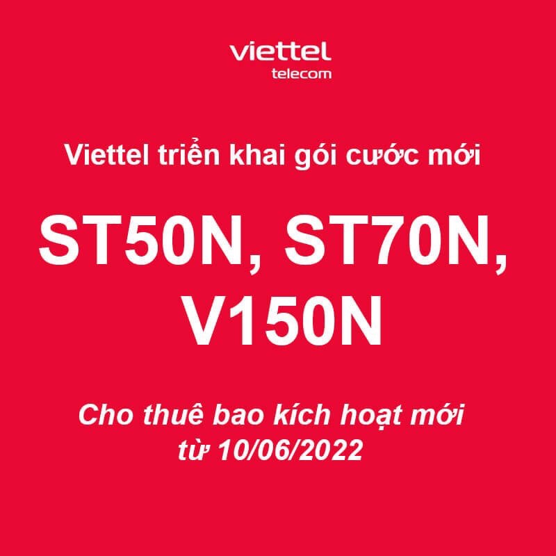 Sim 4G Viettel gói st50n free 45gb/tháng chỉ 50k/tháng
