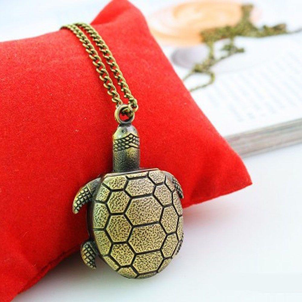 Vòng cổ Mặt Đồng Hồ Bỏ Túi Hình Rùa Bằng Đồng Phong Cách Mới Cho Trẻ Em