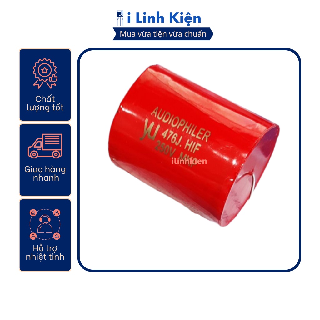 Tụ Audiophiler 47uF 250V 476J màu đỏ
