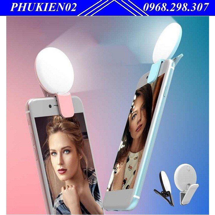 Đèn Led tròn kẹp điện thoại hỗ trợ chụp selfie cực đẹp - Đèn led chụp hình điện thoại - Đèn Led tròn kẹp điện thoại