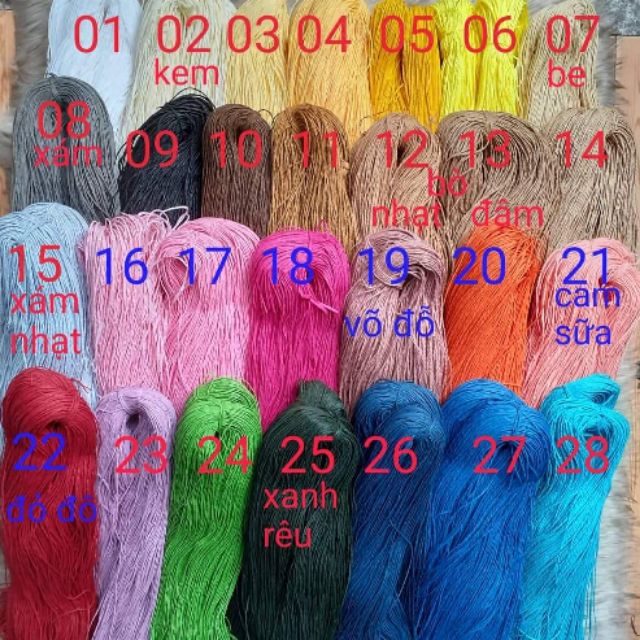 Sợi cói. 250k/1 kg. Bảng màu 2