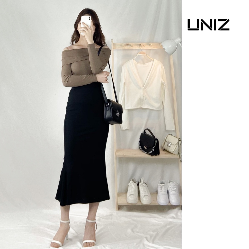Chân Váy Đuôi Cá Dáng Dài phong cách Uniz chất thun zip co giãn tốt CVduoica