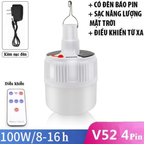 ĐÈN TÍCH ĐIỆN 100W 42 LED-Có remote điều khiển SIÊU SÁNG CÓ NĂNG LƯỢNG MẶT TRỜI