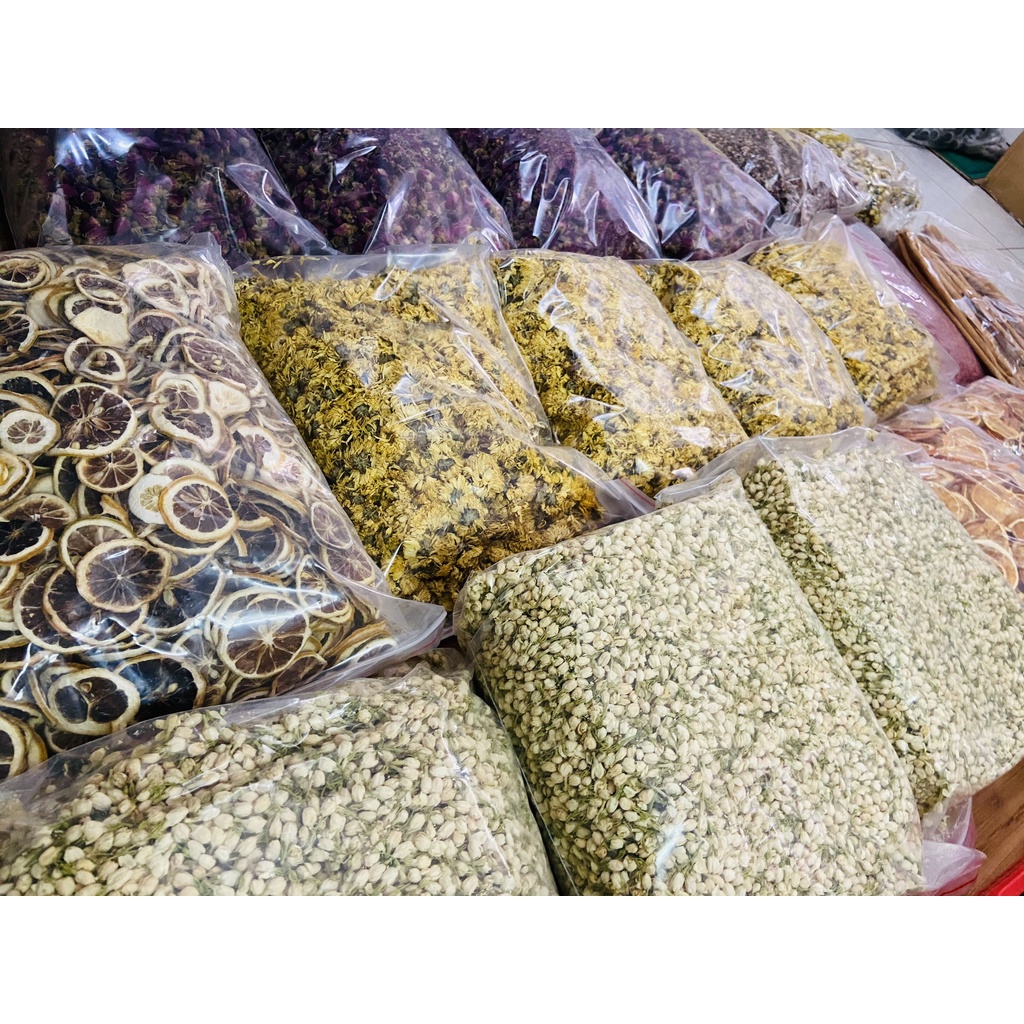 500g, 1kg SỈ hoa cúc vàng / hoa hồng/ hoa nhài/ đậu biếc, atiso, hoa quả sấy khô,thảo dược,trà hoa , Bạch hương vân thảo