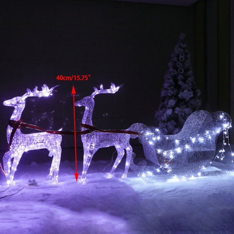 Led Glowing Reindeer Ornament Deer Pulll Car Decor for Decoration Led Light