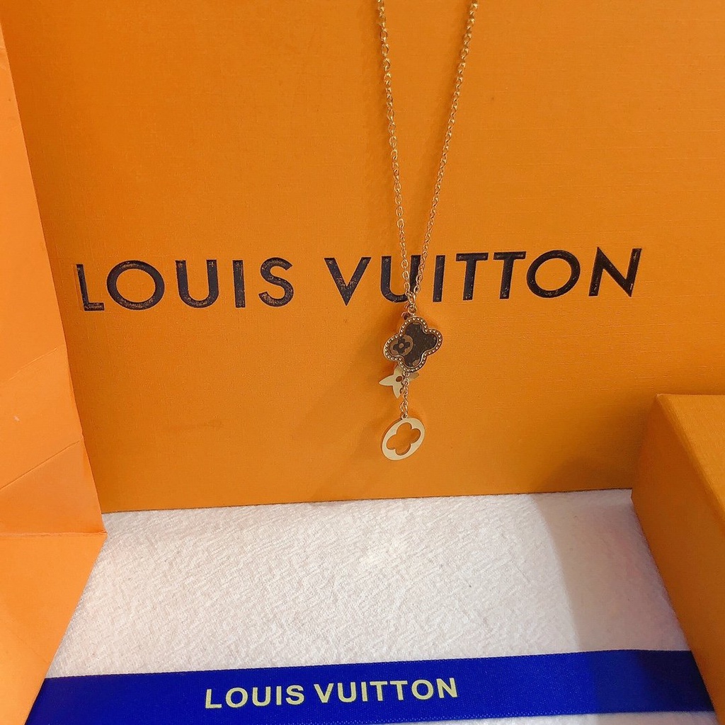 LOUIS VUITTON Vòng cổ Mặt Chữ LV Phong Cách Hàn Quốc Đơn Giản Cho Cặp Đôi