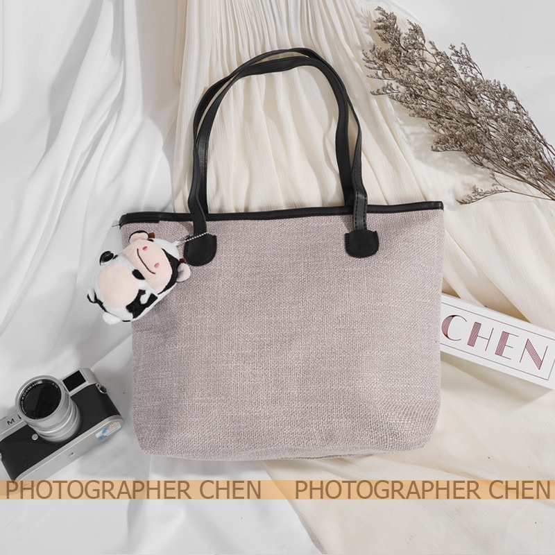 Túi đeo vai túi xách nữ CHEN, tui tote a4 đi làm vải canvas trơn style ulzzang Hàn Quốc TX43
