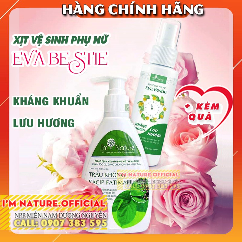 (+Quà) Combo Dung Dịch Vệ Sinh Trầu Không I'm Nature & Xịt Khử Mùi Vùng Kín Eva Bestie 100ml | BigBuy360 - bigbuy360.vn