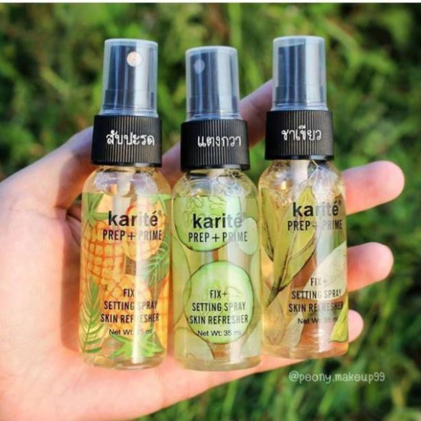 Xịt 2in1 Dưỡng Ẩm Trước Trang Điểm Và Khoá Nền Trang Điểm Karite Pre + Prime 35ml + tặng vòng chỉ đỏ may mắn | BigBuy360 - bigbuy360.vn