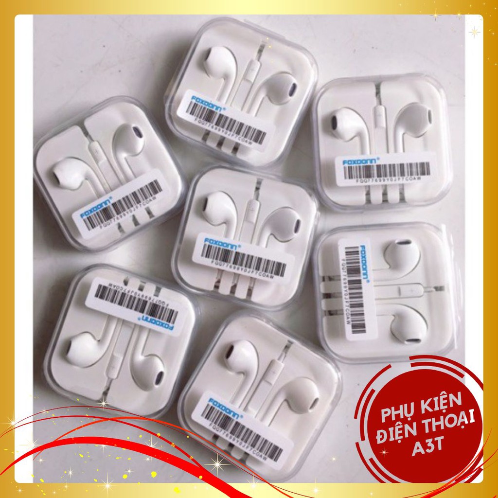 Tai nghe iphone Nhét Tai FOXCONN giắc 3.5 Chồng Ôn Tích Hợp MIC và Điều Khiển Âm Lượng