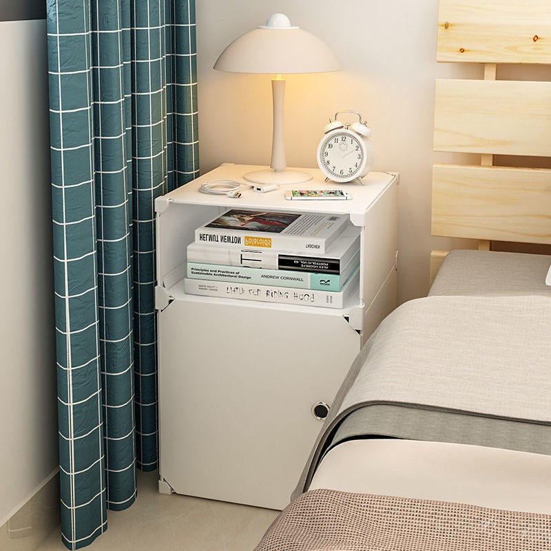 Bàn đầu giường siêu hẹp đơn giản hiện đại kệ nhỏ phòng ngủ tủ nhựa đựng đồ