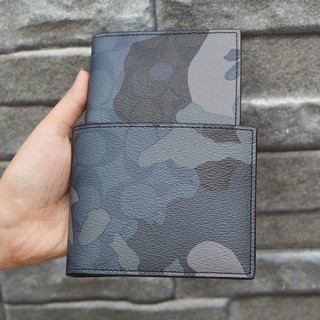 Ví Coach nam camo màu xanh