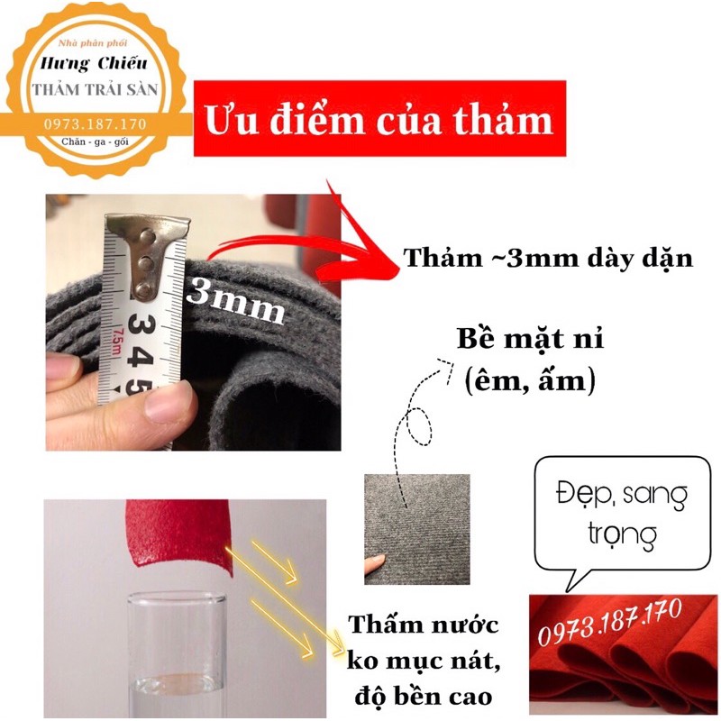 THẢM TRẢI SÀN nỉ văn phòng I THẢM TRANG TRÍ lót sàn sự kiện dày 3mm