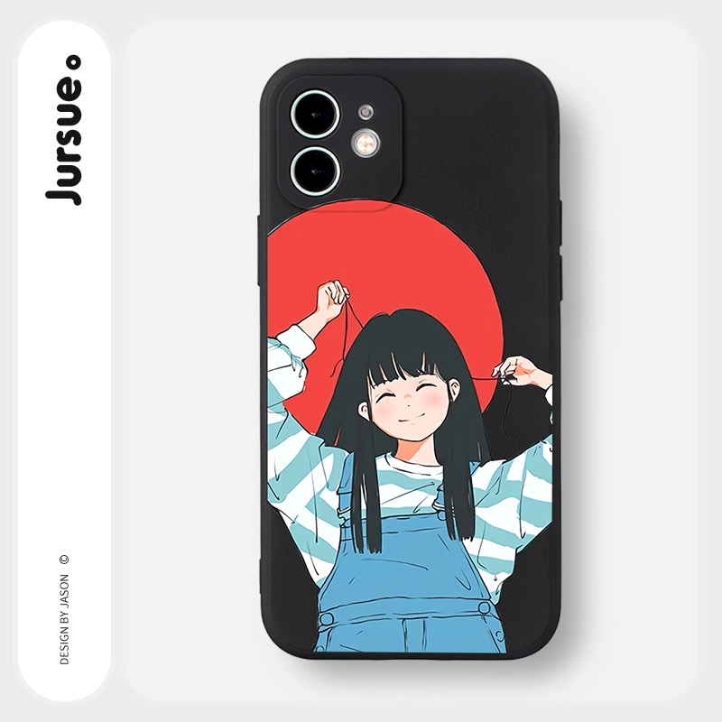 Ốp lưng JURSUE mềm hoạt hình dễ thương đẹp cho iPhone 13 12 11 Pro Max SE 2020 X XR XS 8 7 ip 6S 6 Plus kute Y1999