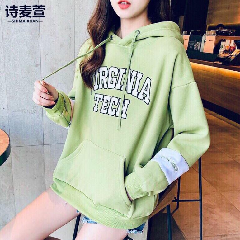 [FREESHI ÁO HOODIE NỮ Tech DÀY MỊN ĐỦ 6 MÀU - ÁO HOODIE FREE SIZE DƯỚI 65KG a | BigBuy360 - bigbuy360.vn