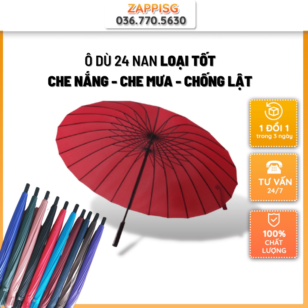 Ô siêu to - Ô dù đi mưa 24 nan - Cứng cáp vải dày dặn - Chống nước bền đẹp có quai đeo tiện lợi bảo hành 1 đổi 1