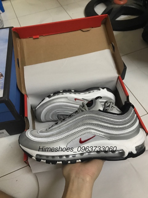 Giày air max 97 silver bullet phản quang