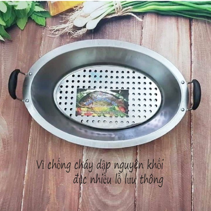 Khay cá chép om dưa CHIAN - Inox Cao cấp có kèm khay chống khê (cháy) - Hàng nguyên khối - Giao nhanh - Đổi mới dễ dàng