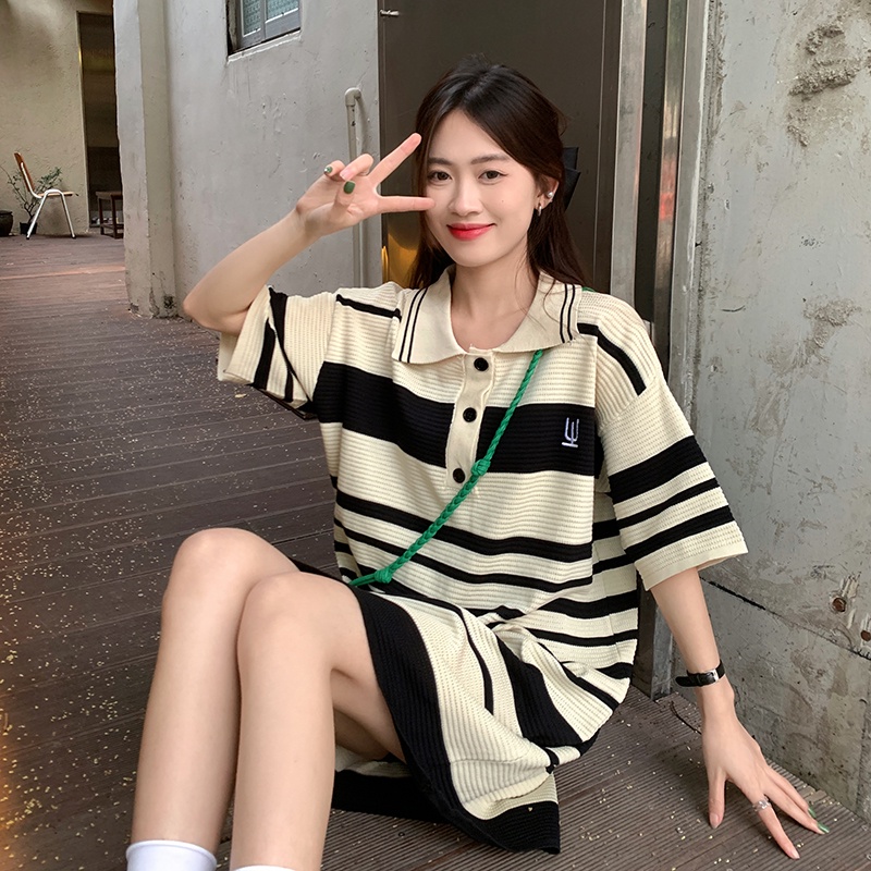 Đầm Thun POLO Ngắn Tay Thời Trang Nữ Tính