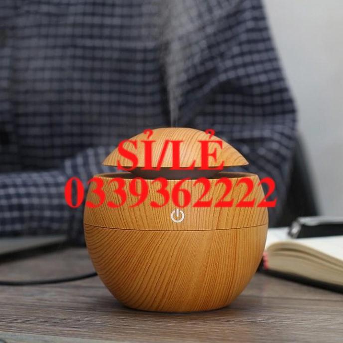 [ COCOLOVE ] Máy xông tinh dầu - Máy phun sương tạo ẩm vân gỗ hình cầu (UAH)