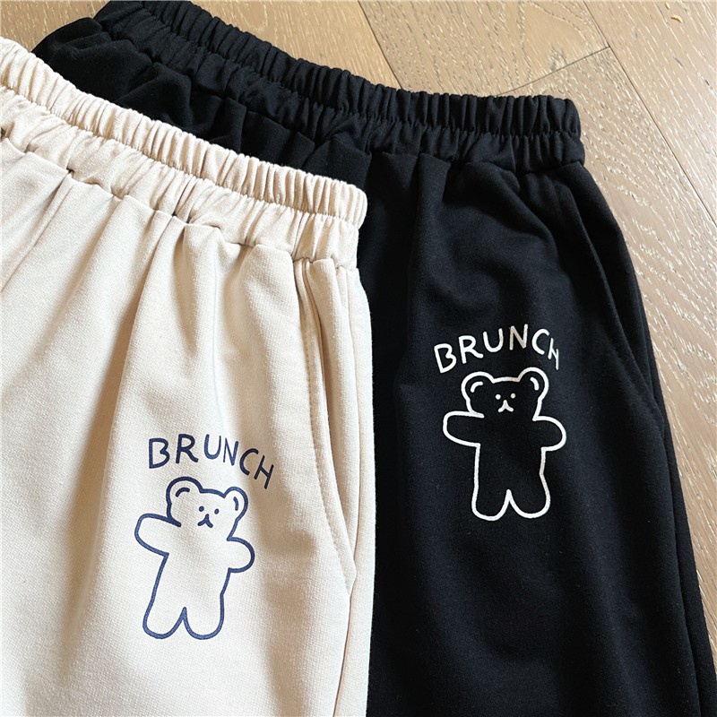 Quần Dài Lưng Cao Ống Rộng Họa Tiết In Hình Gấu Năng Động Thời Trang Dành Cho Nữ | BigBuy360 - bigbuy360.vn