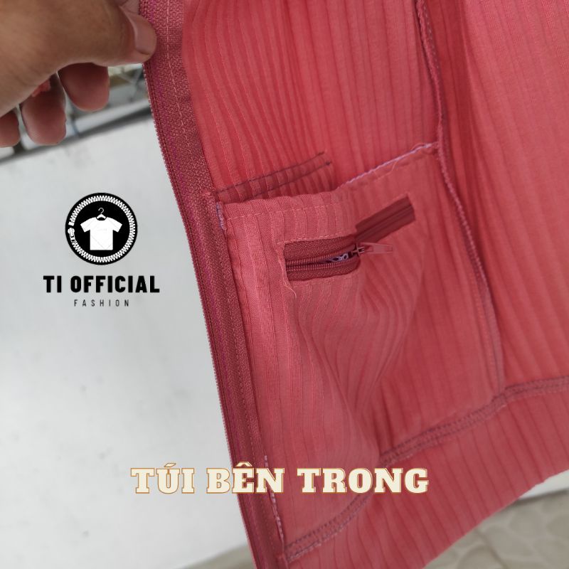 Áo khoác nữ vải thun gân siêu mát có nón to và tay xỏ ngón