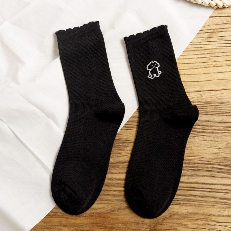 Vớ Cotton Cổ Vừa In Họa Tiết Hoạt Hình Dễ Thương Phong Cách Nhật Bản Thời Trang Thu Đông Cho Nữ
