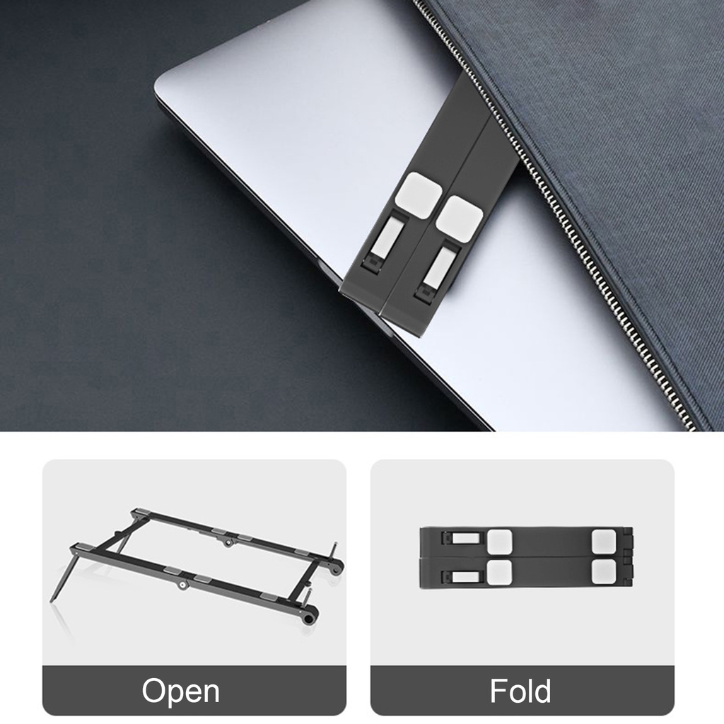 MS Laptop Holder Adjustable Hollow Heat Dissipation ABS Foldable Notebook Support Base for Office