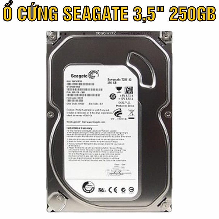 HDD 3.5” Seagate 250GB – Ổ cứng PC chính hãng – Mới 99% – Bảo hành 3 tháng – Tháo từ máy đồng bộ nhập khẩu