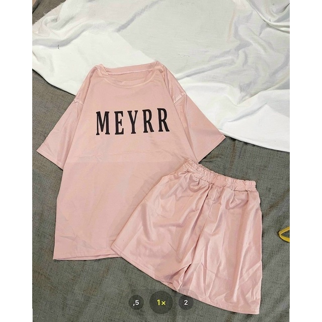 Sét Bộ Quần Áo Vải Cotton Phom Rộng , Đồ Bộ Mặc Ở Nhà Nữ MEYRR Kèm Ảnh Thật (Có Sẵn)